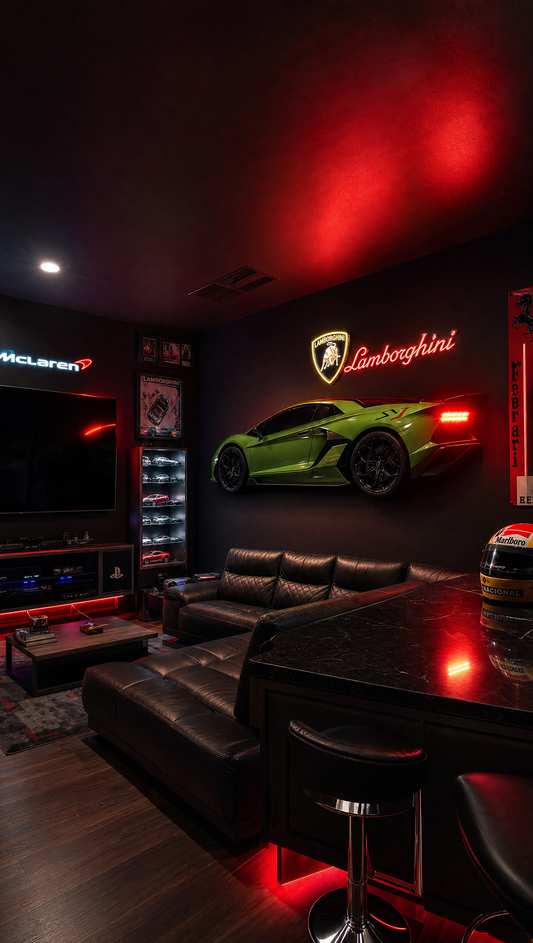 Verde Alceo SVJ wall mount glowing in a dark room
